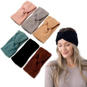 9799 6 Pack Soft Knit Warmer Headband,fashion Turban Stretch Knot Hairbands
